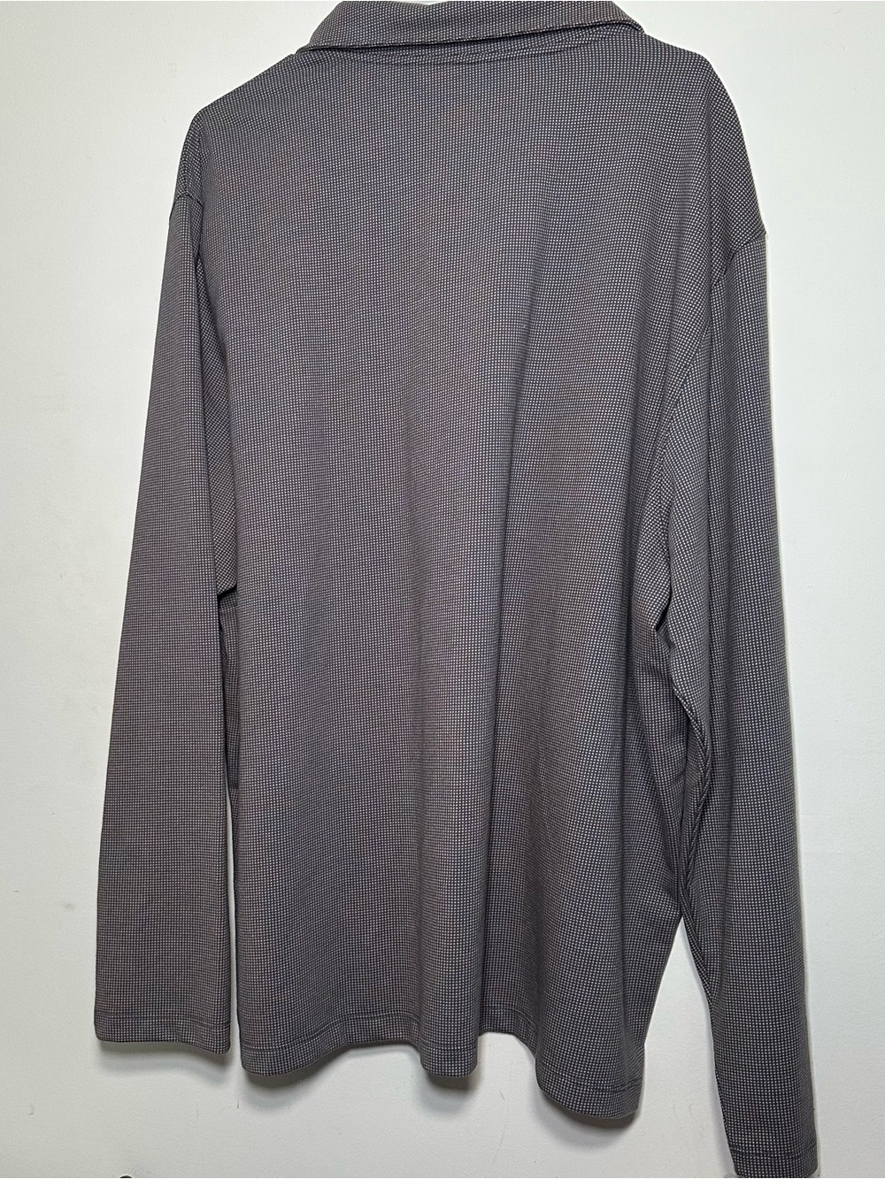 The Commons Men’s XXL Long Sleeve Knit Polo Shirt Blue Gray Micro Check Casual - Picture 11 of 13